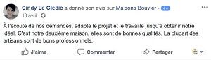 Avis client sur Facebook 