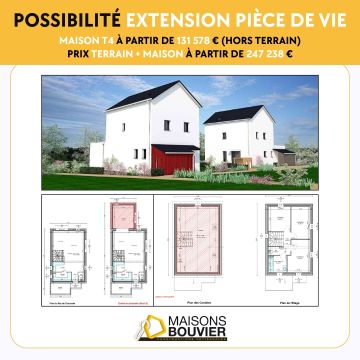 Terrain + maison T4 à vendre à Férel (56)