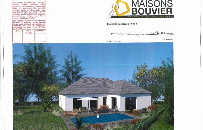 Projet de maison à Crossac,44, Loire-Atlantique, Maisons Bouvier