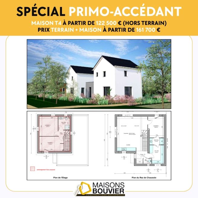 terrain et maison T2 à vendre à Férel 56