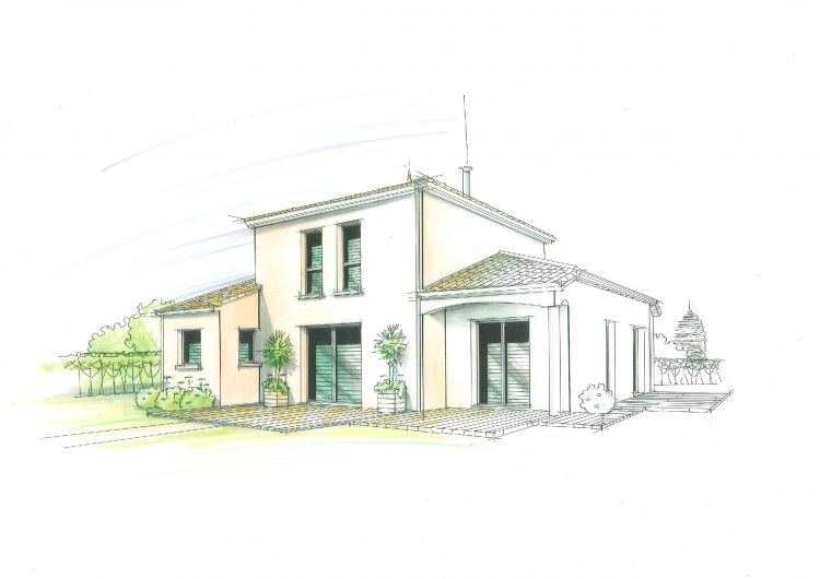 Maisons Bouvier : croquis de l'avant-projet